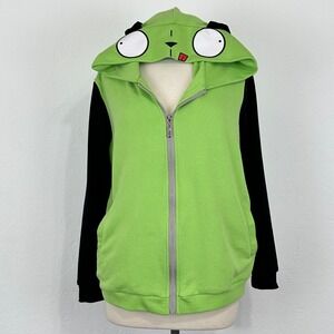 Invader Zim Gir Y2K 2000s Scene Hoodie Sz Medium Oversized Ears Tail Full Zip